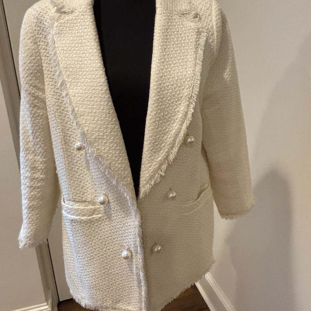 Ivory Tweed Blazer - Size 14